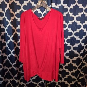 Slinky Womans Red Blouse Size 3X